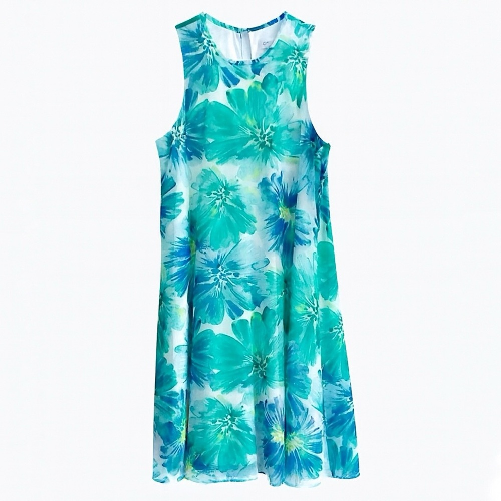 Calvin Klein Colourful Floral Sleeveless Dress Size 2